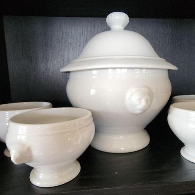 Alpico White Soup Cups and Tureen 