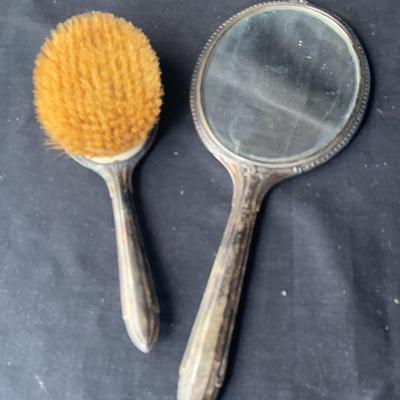 Vintage Brush And Mirror Set