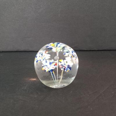 Vintage Gentile Glass Hand Blown Art Glass Flower Paperweight