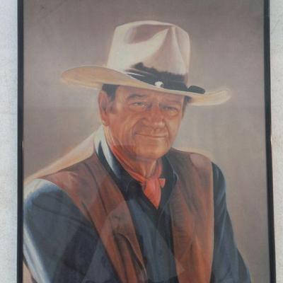 Framed Vintage John Wayne Portrait Print - 16" x 20"