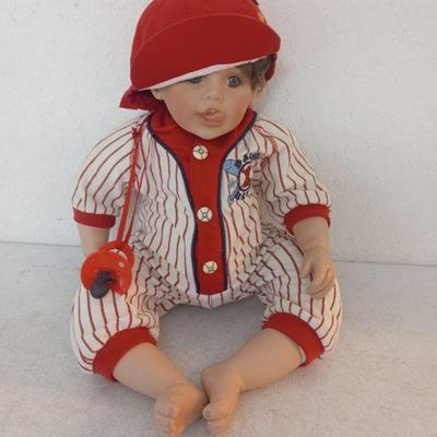 Vintage 2000 Fayzah Spanos Limited Edition "Bubba Bo Slugger" Porcelain Doll - 22"