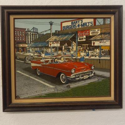 Signed/Framed Limited Edition Vintage 1989 "Bart's Place" by H. Hargrove Seriograph - 36" x 30" - With COA