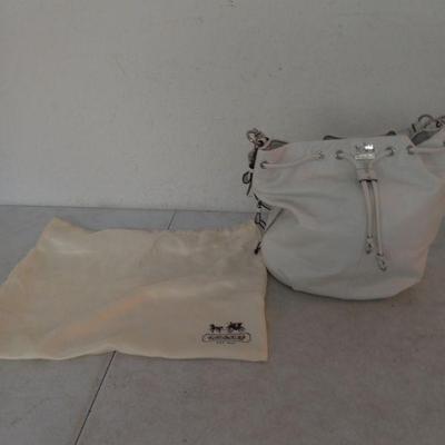 Vintage Genuine Coach Handbag - White with Dust Bag