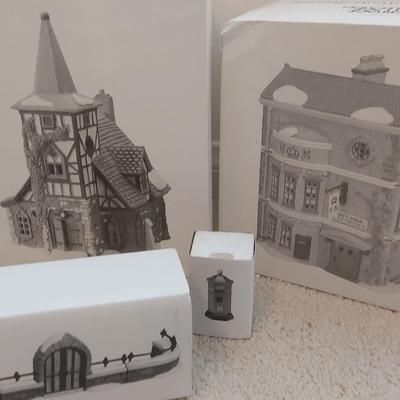 "OLD MICHAELCHURCH" AND "KING'S ROAD POST OFFICE" FROM THE DICKEN'S VILLAGE SERIES