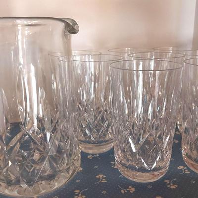 CLASSIC WATERFORD PITCHER AND GLASS SET