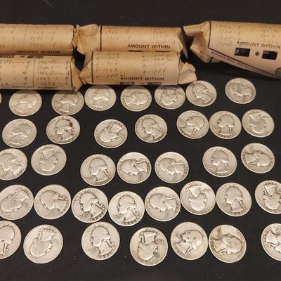 COLLECTION OF 1940s SILVER QUARTER ALONG WITH SOME 1930s & 1950s