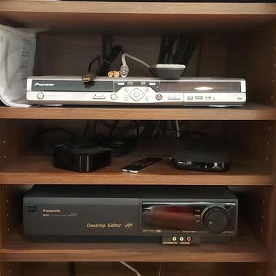 WORKING AV-SELECTOR JX-S777, PIONEER DVD RECORDER, VHS RECORDER BY PANASONIC, PIONEER CD PLAYER
