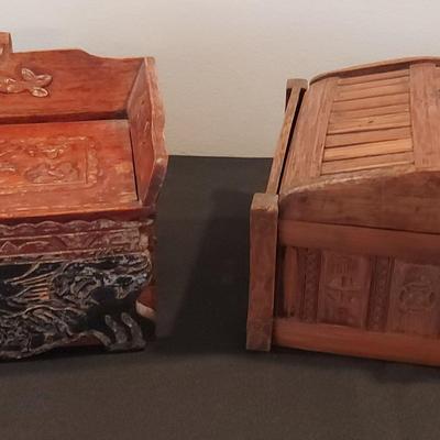 DECORATIVE VINTAGE ASIAN JEWELRY/STORAGE BOXES 