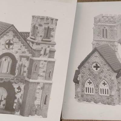 DICKENS VILLAGE SERIES "WHITTLESBOURNE CHURCH" AND "KNOTTINGHILL CHURCH"