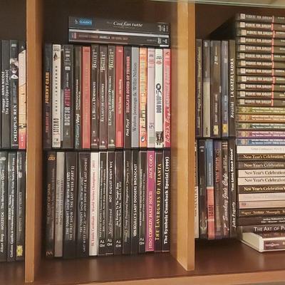 GREAT COLLECTION OF MANY DVDS OF MOVIES, SPECIAL EVENTS, COMPOSERS, AND MORE