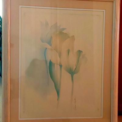 SIGNED OSCAR TEJEDA PRINT OF TULIPS