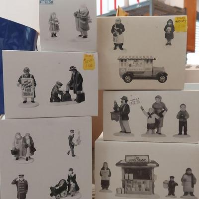 SIX SETS OF FIGURINES FROM CHRISTMAS VILLAGE "THE HERITAGE VILLAGE COLLECTION" BY DEPARTMENT 56
