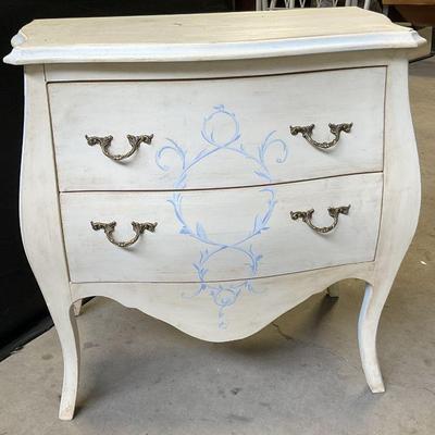Vintage French Bombay Style Two Drawer Nightstand
