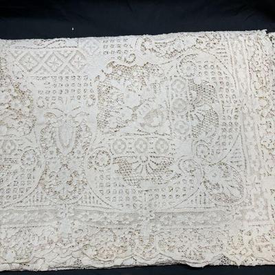 Vintage White Lace Tablecloth
