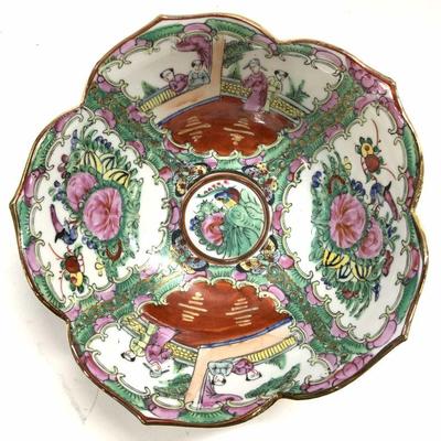 Signed Vtg Hand Painted Asian Porcelain Bowl

