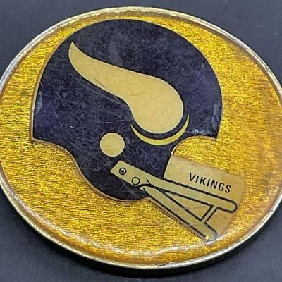 LEE NY NFL PROPERTIES INC Vntg Metal Vikings Belt Buckle
