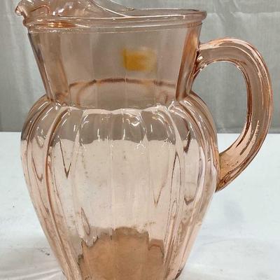 Vintage Pink Depression Glass Pitcher
