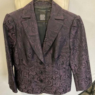 Laundry Shelli Segal Purple Damask Jacket
