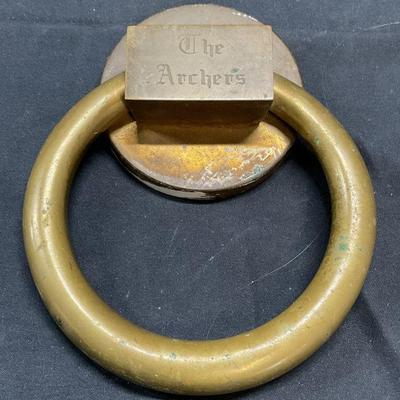 Vintage Heavy Brass Ring Door Knocker
