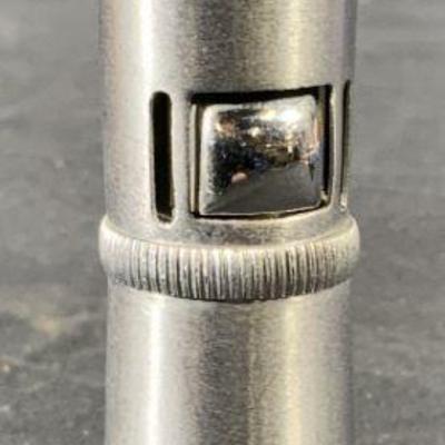 Womans Silver Toned Bejeweled Lighter
