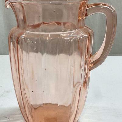 Vintage Pink Depression Glass Pitcher
