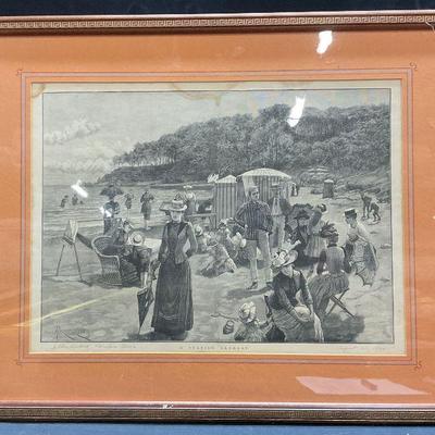 1890 Forestier Seaside Retreat Victorian Engraving

