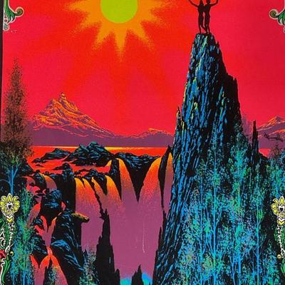 Vtg Funky Entrp Garden of Eden Black Light Poster
