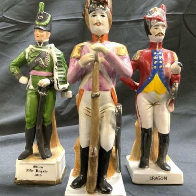 CAPODIMONTE Lot 3 H Painted Porc Soldiers
