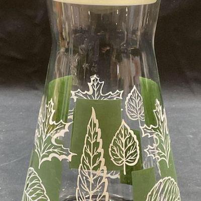 Vintage Glass Leaf Juice Carafe
