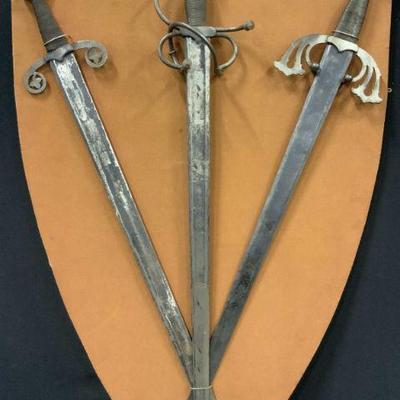 3 Mounted Cantar de Mio Cid Metal Replica Swords
