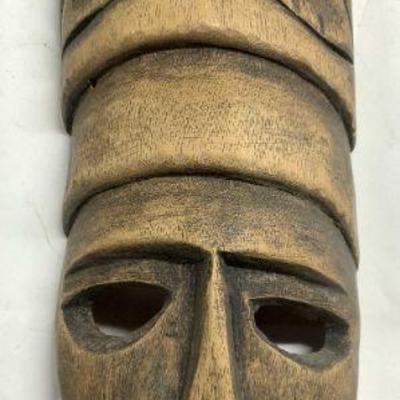 Vintage Carved Wooden Tribal Mask Wall Hanging
