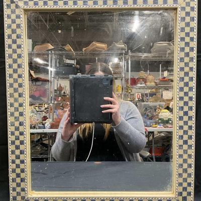 Monarch Blue Checkered Frame Mirror
