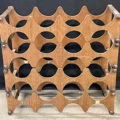 Mid Century Modern Wooden Wine Rack
