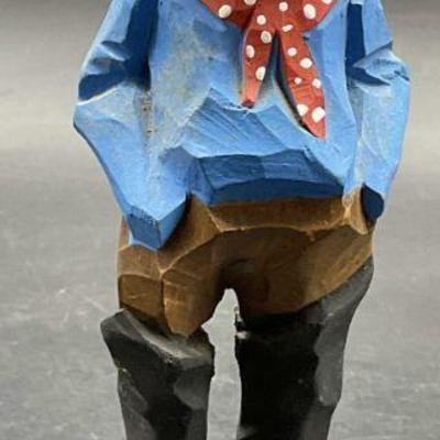 Artist Signed Handcrafted Wooden Male Figural
