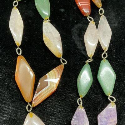 Jade, Amethyst, Agate Beaded Necklace
