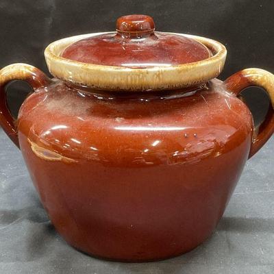 Vintage McCoy Pottery Brown Lidded Jar USA
