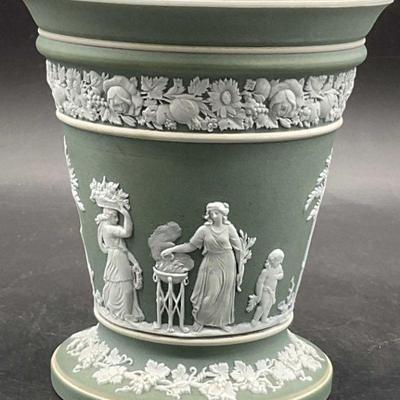 WEDGWOOD ENGLAND Green Jasperware Vase

