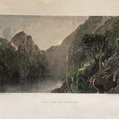 Antq JF Cropsey Hinshelwood Echo Lake Engraving
