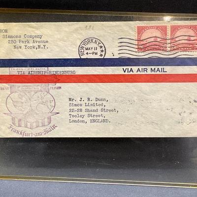1936 Airship Hindenburg Air Mail USA Frankfurt
