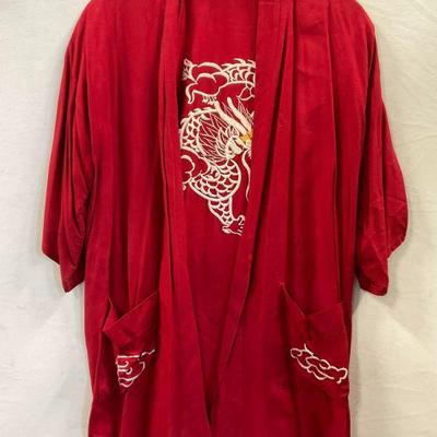 Embroidered Dragon Motif Kimono Style Cardigan
