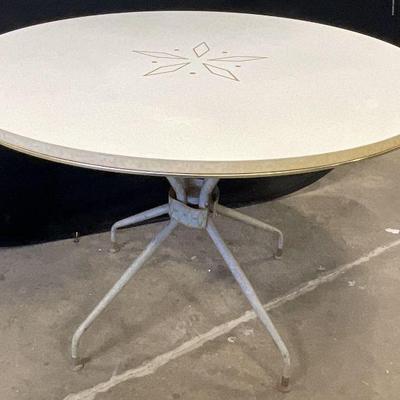 Vintage Mid Century Starburst Motif Round Table
