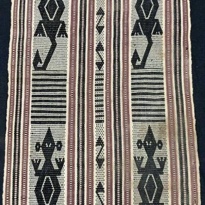 Vtg Woven Cotton Rat Table Runner
