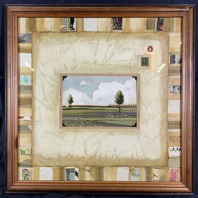 Framed Open Field Wide Matted Lithograph
