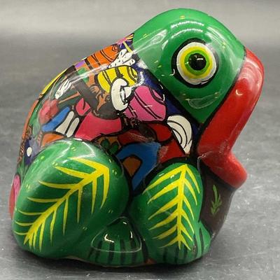 Vintage Hand Painted Pottery Frog Figural
