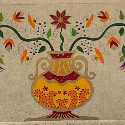 Signed Karla Hudson Flowers Colored Print
