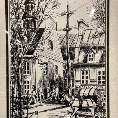 Charles de Guise Street Scene Ink Drawing Print
