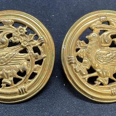 Vintage MMA Gold Tone Bird Earrings
