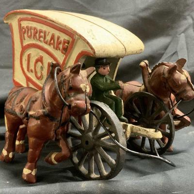 Antique Iron Horse & Carriage Door Stop
