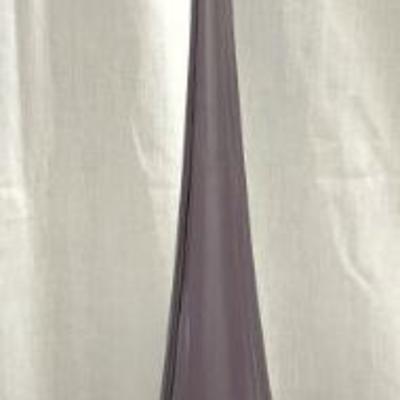 Hand Blown Slim Art Glass Vase Purple 19.5in
