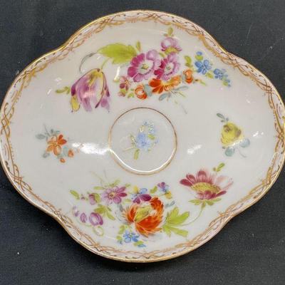 Vintage Dresden Porcelain Floral Bowl, Germany
